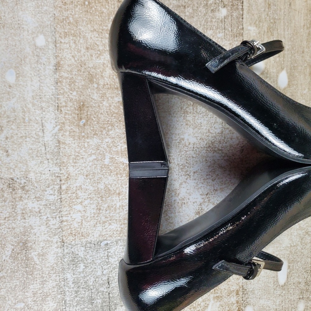 Steve Madden Arlee Womens Pumps Sz 9.5 M Black Leather Pointed Toe Block Heel - Picture 8 of 12